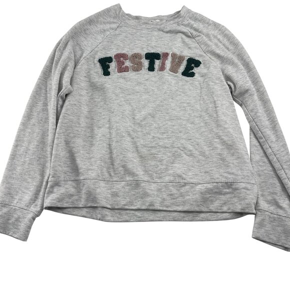 Workshop Republic Clothing Gray Festive Sweatshirt Small - Picture 1 of 5